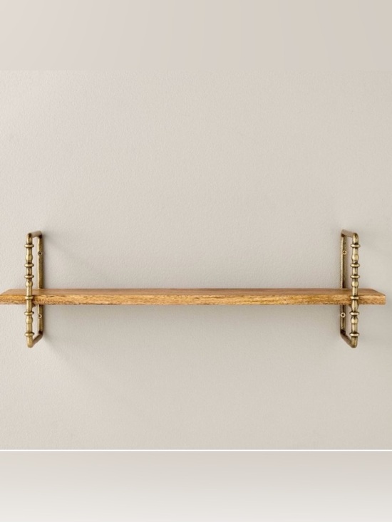 Hearth & Hand Other - Twisted Brass and Wood Singular Wall Shelf, 24” Hearth & Hand Magnolia, SOLD OUT